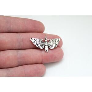 Sterling Silver Death Heads Moth Pendant, Silver Death Heads Moth Pendant